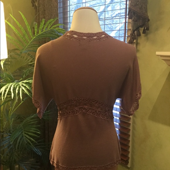 Front Tie Sweater with Crochet Trim - Picture 7 of 8